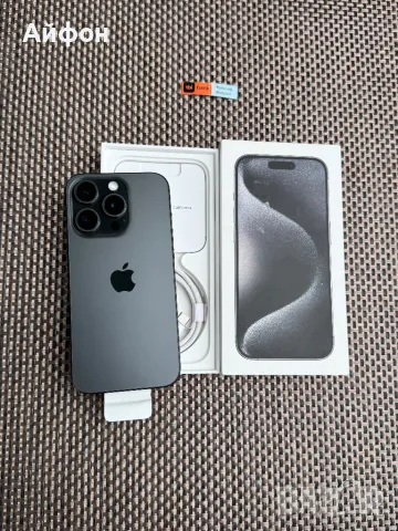 НОВ! /*ЛИЗИНГ*/ IPhone 15 Pro 128Gb Black Titanium/ Айфон Гаранция, снимка 1 - Apple iPhone - 49315720