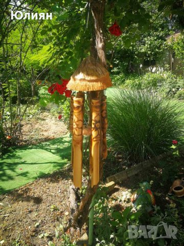 Вятърен звънец от дърво и бамбук Кокос , снимка 4 - Декорация за дома - 37064550