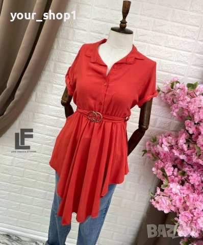 Дамска туника риза червено, снимка 1