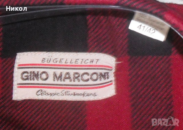 Карирана бархетна риза с дълъг ръкав, gina marconi, снимка 3 - Ризи - 38497858