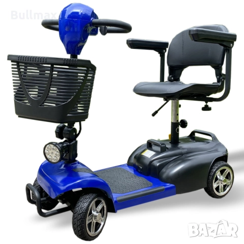 Електрическа четириколка BULLMAX N1, Електрическа спирачка, 350W, Сгъваема, Червена, снимка 3 - Инвалидни колички - 52570108