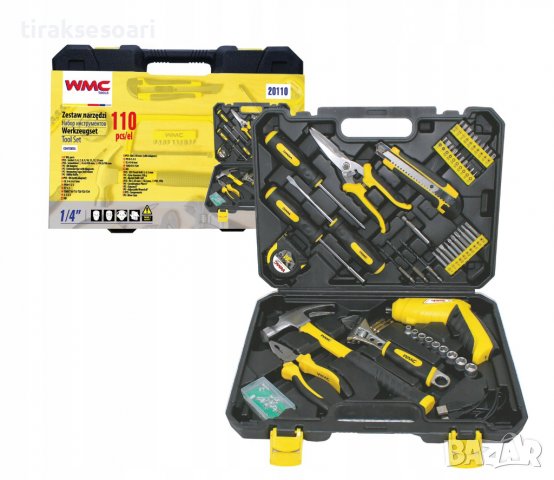Куфар WMC 110 части + акумулаторна отвертка WMC TOOLS, снимка 3 - Гедорета - 37031686