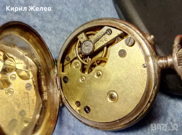 Стар СРЕБЪРЕН ДЖОБЕН ЧАСОВНИК СРЕБРО 800 с КРАСИВО РЪЧНО ГРАВИРАН КОРПУС и КАПАК 48862, снимка 4 - Джобни - 48034771