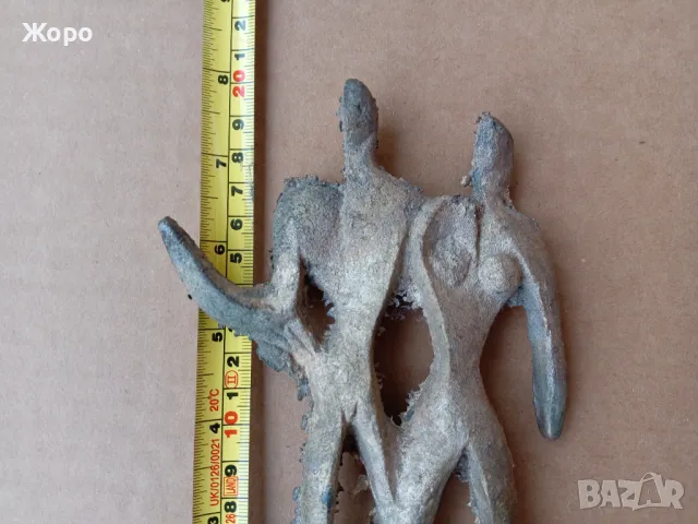 Бронзова статуетка фигура пластика творба края на 70-те го, снимка 8 - Колекции - 49670594