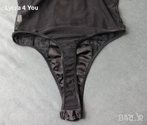 Черно боди прашка от сатен, дантела и тюл S размер, снимка 6 - Бельо - 40772702