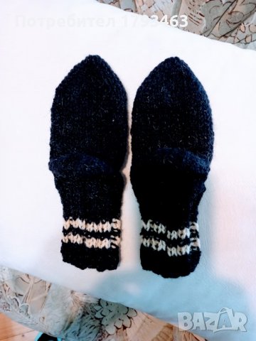 Ръчно плетени детски чорапи от вълна, ходило 16 см., снимка 2 - Чорапи - 39822488
