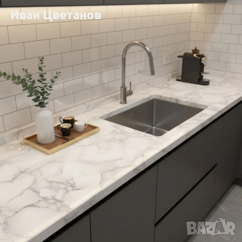 Мраморно самозалепващо фолио за обновяване на дома – водоустойчиво, здраво, практично