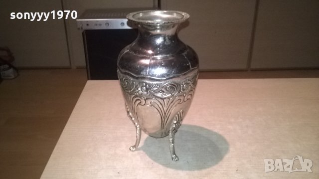 ваза/кана-внос франция-24х13см-метална с релеф, снимка 1