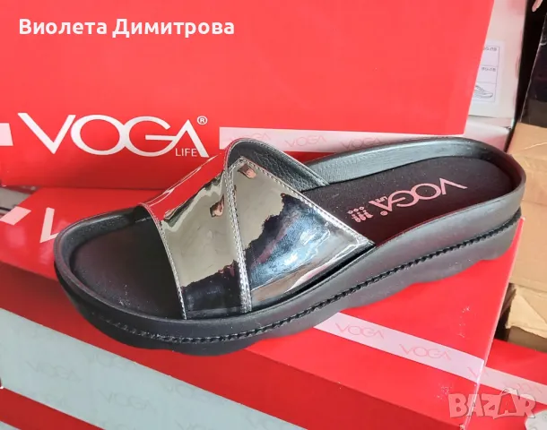 Лачени черни  дамски чехли Вога, снимка 4 - Чехли - 46163582