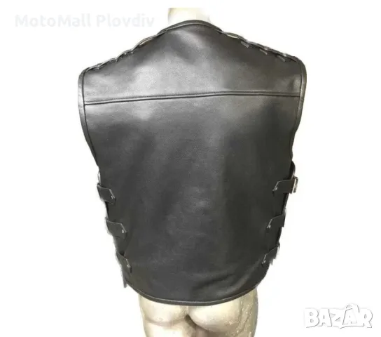 елек MotoMall Terminator 2023! рокерски елек кожа естествена, снимка 2 - Аксесоари и консумативи - 49245752