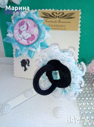 Красив аксесоар за коса с Еднорог! Модел 2, снимка 6 - Шноли, диадеми, ленти - 28631981