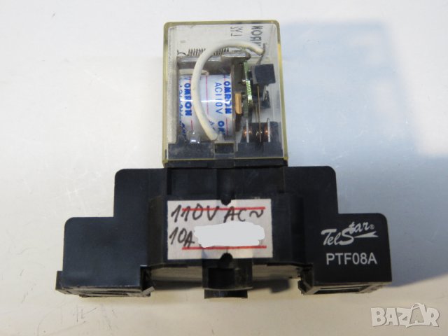 Японско реле, релета OMRON с цокъл  - захранване 110 волта променливо , 10 ампера 