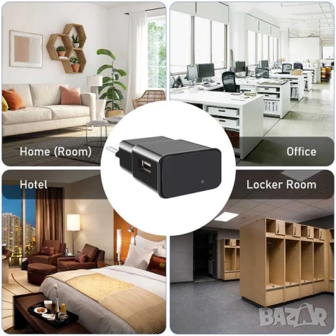 Скрита Камера Зарядно Адаптер FHD, шпионска камера Wi-Fi нощно виждане, снимка 4 - HD камери - 52164194