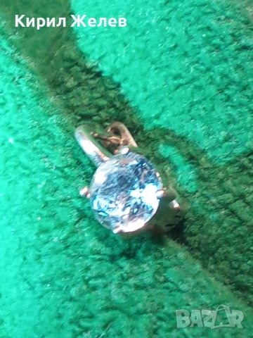 СТАРА СРЕБЪРНА ОБЕЦА - АНГЛИЯ ВИНТИДЖ АРТ ДЕКО БИЖУ с ФАСЕТИРАН СИН ЦИРКОН 25711, снимка 3 - Обеци - 35736250