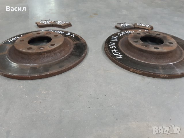 Задни дискове с накладки Peugeot 407 SW 2.0 HDI 2.0hdi 136 к.с Пежо 407 КОМБИ 2.0 ХДИ 2.0хди pejo, снимка 2 - Части - 32957761