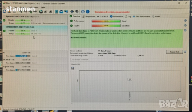 Продавам Външен Хард Диск ORICO 1TB USB 3.0  Хард Диск: 1000GB/ 1TB Portable External Hard Drive , снимка 3 - Външни хард дискове - 51985411