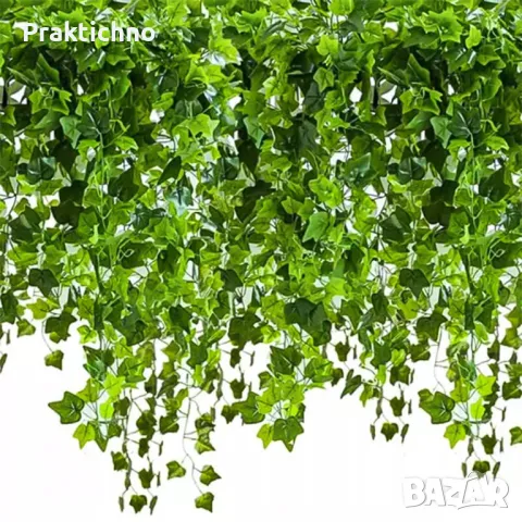 Гирлянд изкуствен бръшлян, 50,4 м, идеална украса за тераса,балкон,стая, снимка 1