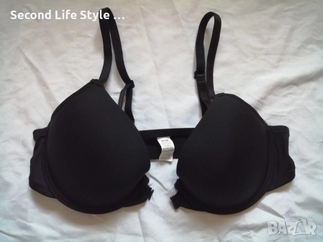 80B изчистен черен сутиен със закопчаване отпред, снимка 8 - Бельо - 52922860