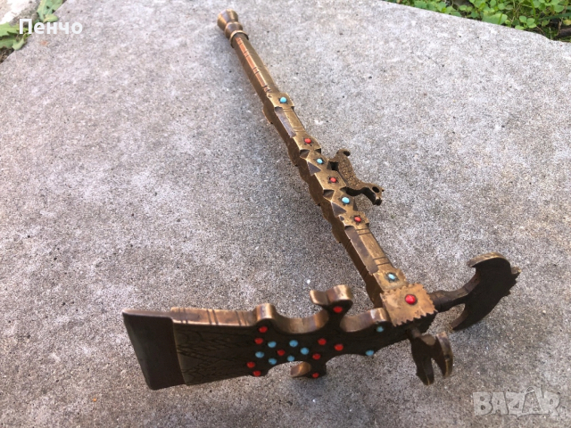 старинен османски /турски, арабски, персийски/ церемониален бронзов чук за захар, снимка 2 - Антикварни и старинни предмети - 51470266