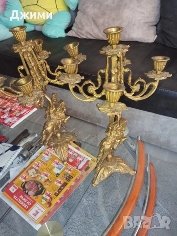 различни баварски бронзови свещници, снимка 6 - Антикварни и старинни предмети - 39305702