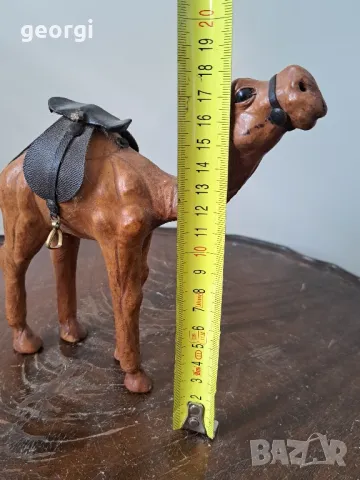 Винтидж кожена статуетка на камила    18/3, снимка 6 - Статуетки - 49005609