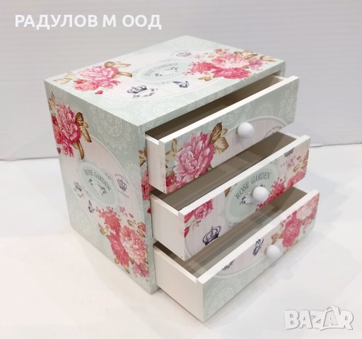 Стилна кутия за бижута с цветен принт /91884