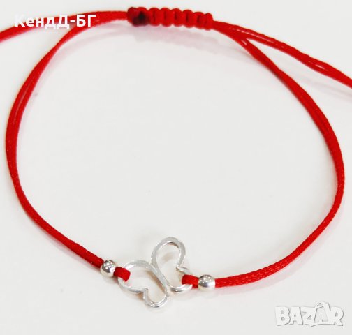 Гривничка от червен конец и сребърни елементи за късмет и против уроки, снимка 9 - Гривни - 28323306