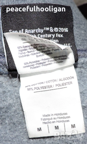 SAMCRO Sons Of Anarchy Men of Mayhem Grey Long Sleeve Hoodie Size M Official Product 2016, снимка 13 - Суичъри - 53392982