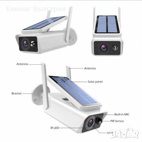  ПРОМО ЦЕНА СОЛАРНА КАМЕРА WIFI IP66 безжична външен монтаж, снимка 4 - Комплекти за видеонаблюдение - 37183276
