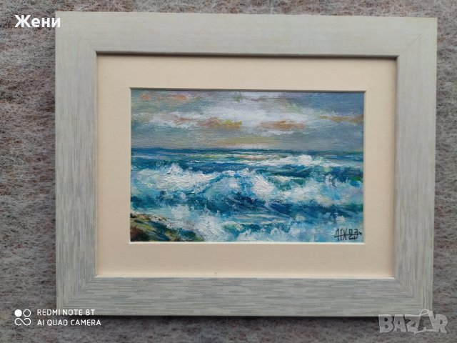 Малка маслена картина на Николай Ханзъров , снимка 1