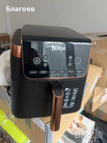Фритюрник без мазнина Ninja Air Fryer MAX PRO, 6,2 л, черен/кафяв, с множество функции, голям капаци