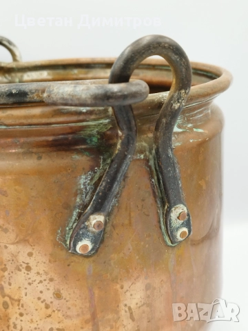 Голямо холандско медно , ковано котле, снимка 8 - Антикварни и старинни предмети - 51570392