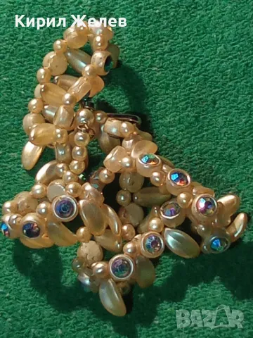 СТАРО ПЕРЛЕН Тип РЕТРО КОЛИЕ с ЦВЕТЕН БОХЕМСКИ КРИСТАЛ 56789, снимка 15 - Антикварни и старинни предмети - 47307471