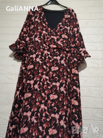 ДЪЛГА РОКЛЯ В КРАСИВИ ЦВЕТОВЕ 3XL, снимка 6 - Рокли - 51317879