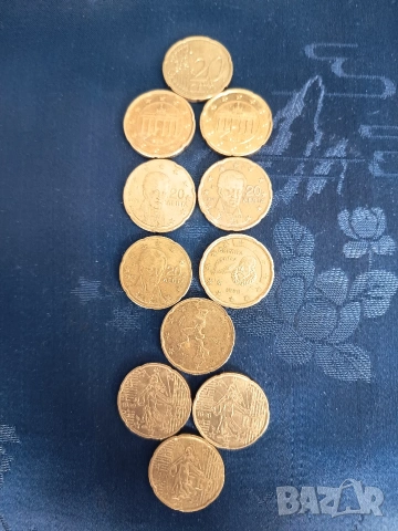 20 евро цента от различни години и държави 