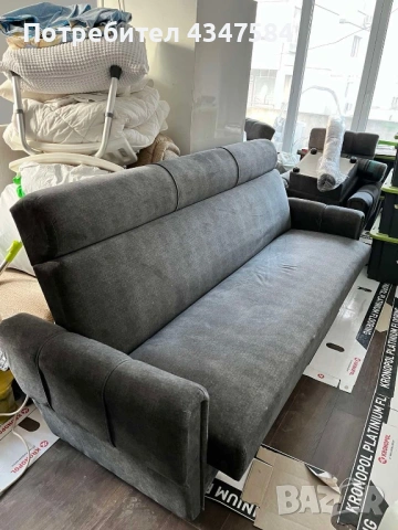 Диван-разтегателен, два фотьойла и табуретка 