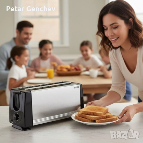 Тостер за 4 филии Termomax TX401S, 1200W, метален, снимка 3 - Тостери - 52483437