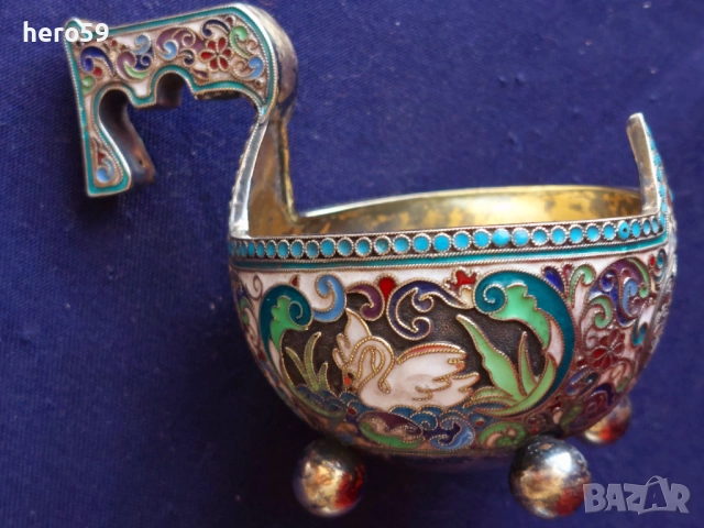  Царска русия!лот от среърни 84 артикули-сребро, кристал, емайл,цени 2500-6000 евро/сребърна чаша/, снимка 17 - Антикварни и старинни предмети - 38144405