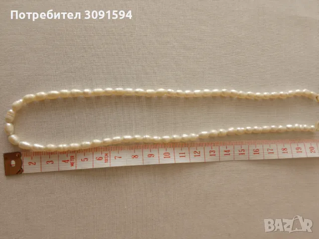 Бяла естествена сладководна перлена огърлица - класически, снимка 6 - Антикварни и старинни предмети - 48128591