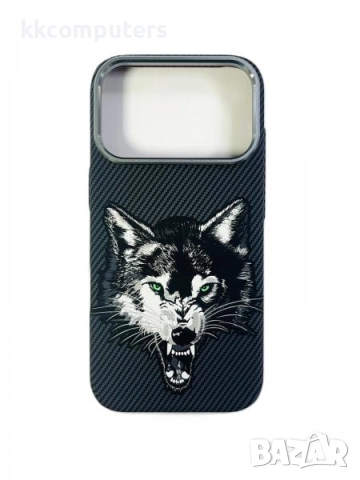 Калъф PVC Карбон MagSafe / Вълк / за iPhone 17 Pro Max 6.9 Баркод : 3133044