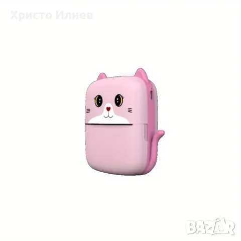 Преносим Мини принтер коте  термопринтер с Bluetooth Розов Син цвят, снимка 7 - Принтери, копири, скенери - 49316029