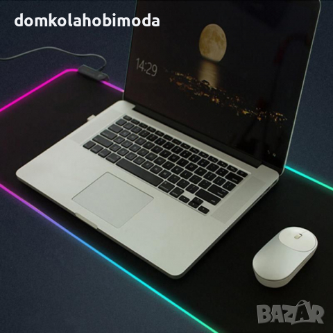 Подложка за клавиатура RGB LED, 7 цвята, 4 програми.80х30х0.3 cm, Кабел около185 см