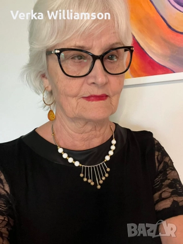 Бяло колие от мъниста модел 91, снимка 2 - Колиета, медальони, синджири - 52515038