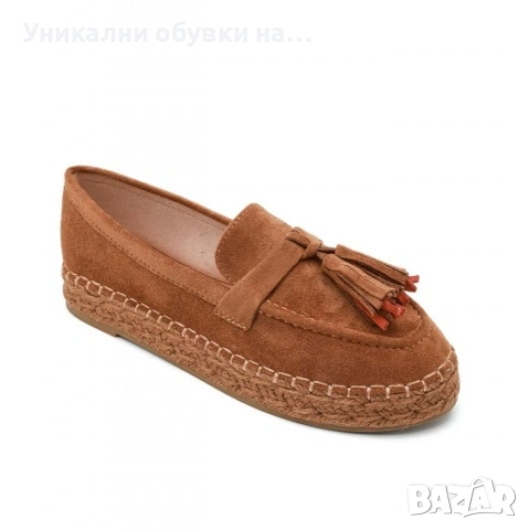 Велурени еспадрили цвят камел- Renie Camel 11690