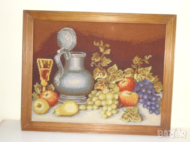 Немски гоблен - натюрморт, снимка 3 - Гоблени - 52529973