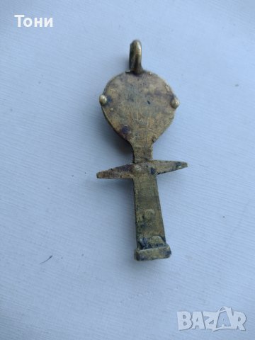 Амулет за късмет - Ashanti Akwaba - Медальон от бронз, снимка 3 - Антикварни и старинни предмети - 38438451