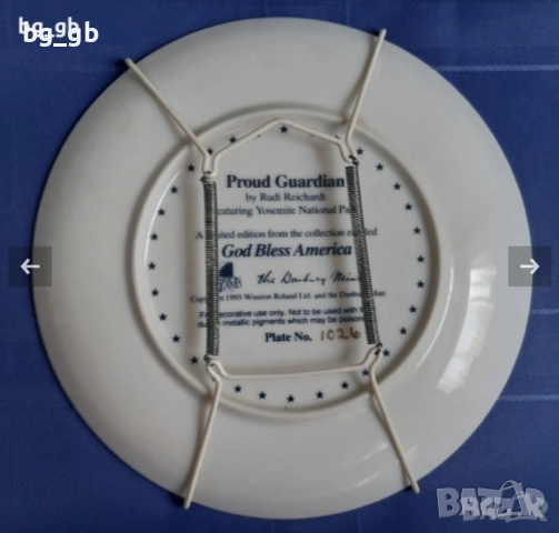 Колекционерска декоративна чиния USA, снимка 5 - Декорация за дома - 35758628