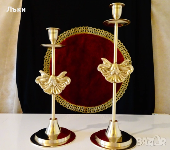 Бронзов свещник с барокова декорация,висок. , снимка 11 - Антикварни и старинни предмети - 51711033