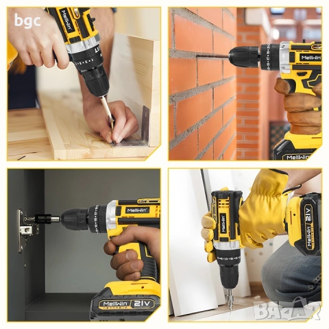 НОВА 18V 3-в-1 Ударна+Пробивна+Завиваща Бормашина с 2 Батерии, снимка 4 - Винтоверти - 53531894