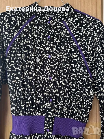 Рокля на цветчета с лилави орнаменти, снимка 4 - Рокли - 49567434